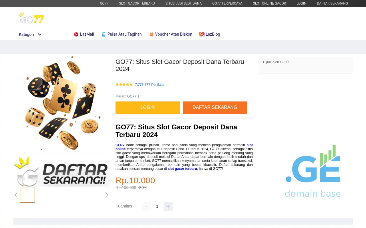 Screenshot of the site domainname.ge