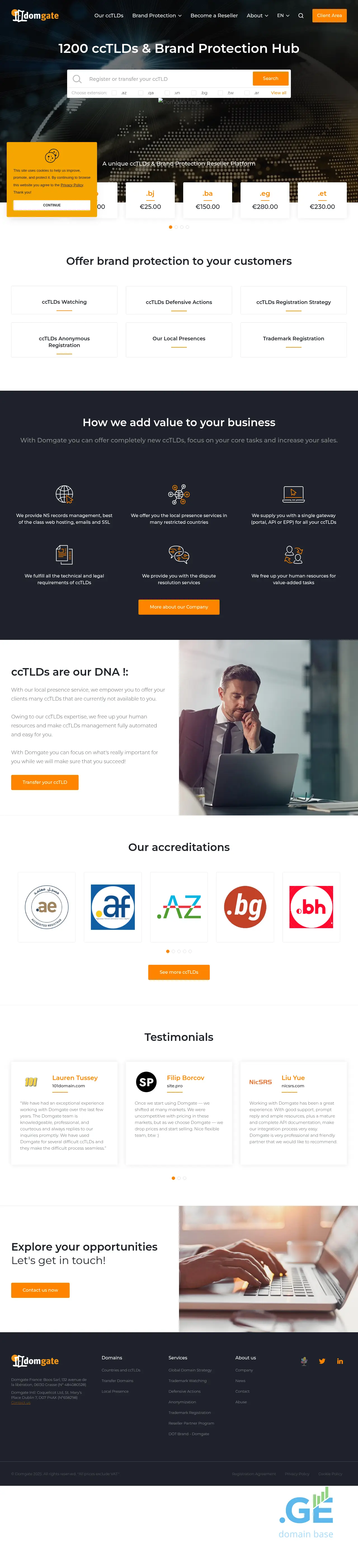 Screenshot of the site domgate.com