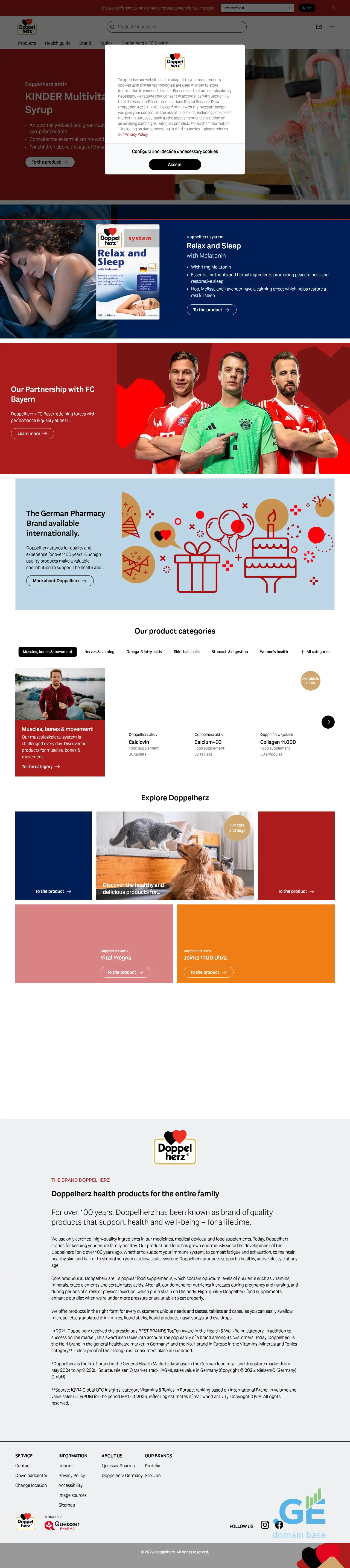 Screenshot of the site doppelherz.ge