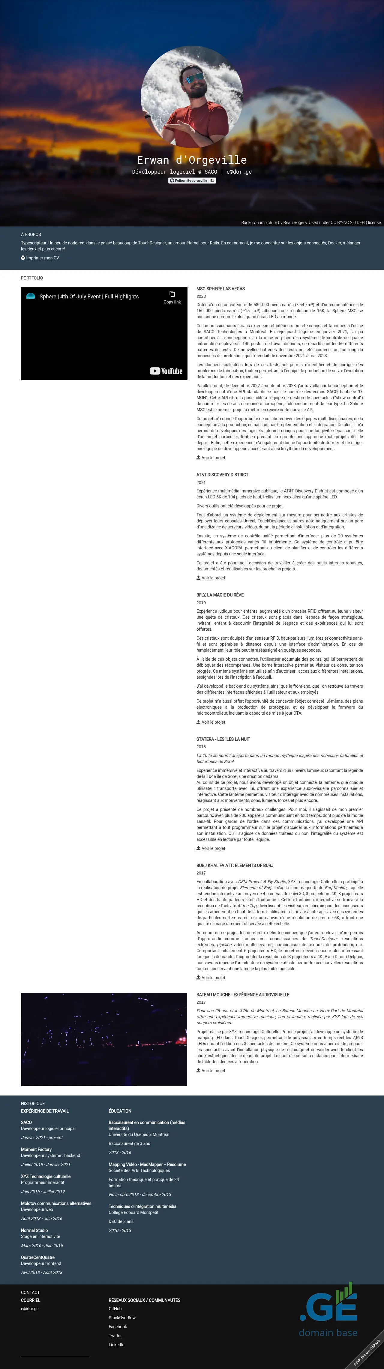 Screenshot of the site dor.ge