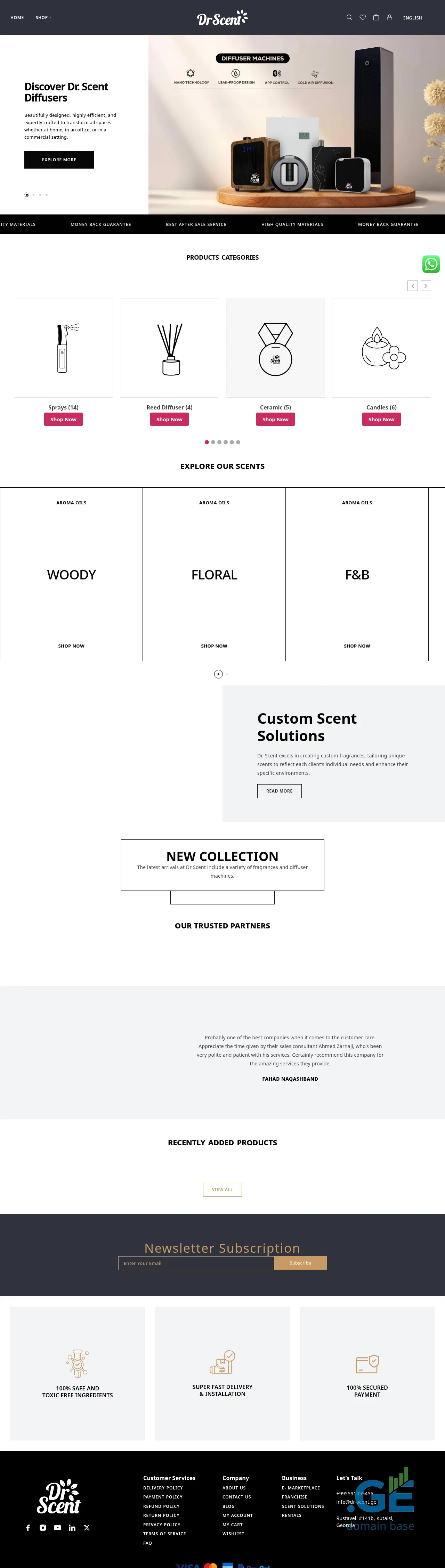 Screenshot of the site dr-scent.ge