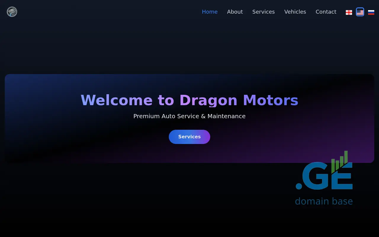 Screenshot of the site dragonmotors.ge