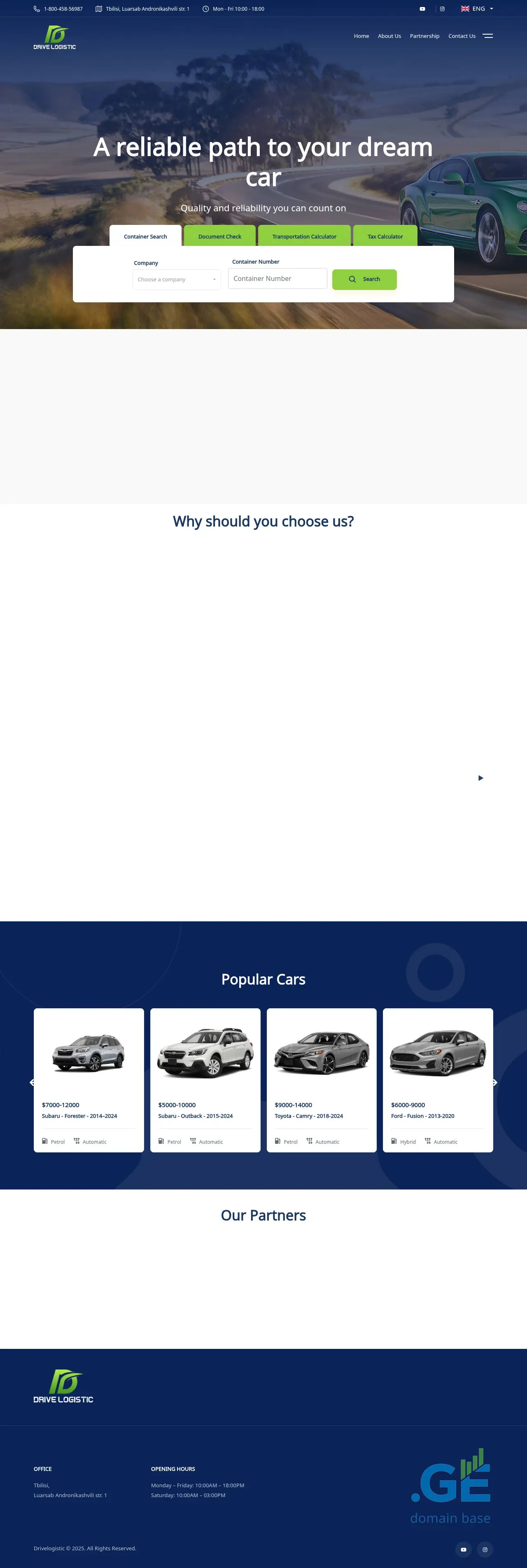 Screenshot of the site drivelogistic.ge