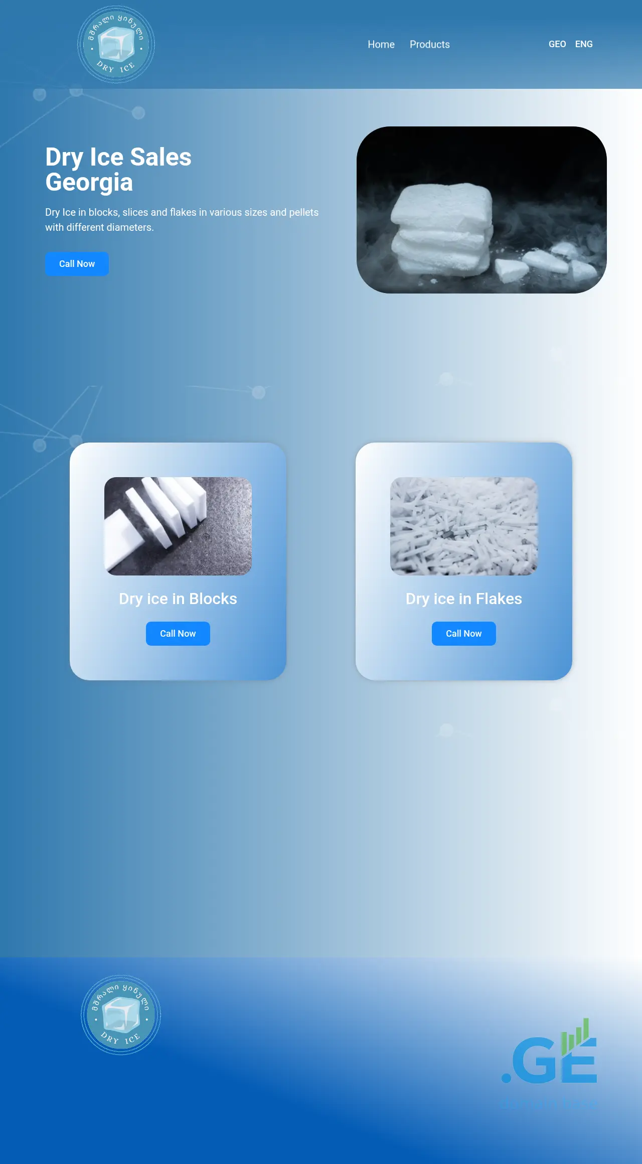 Screenshot of the site dryice.ge