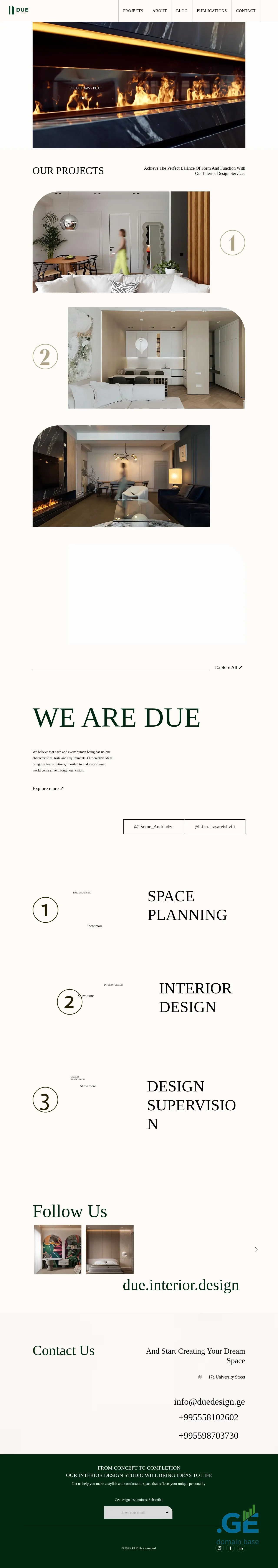 Screenshot of the site duedesign.ge