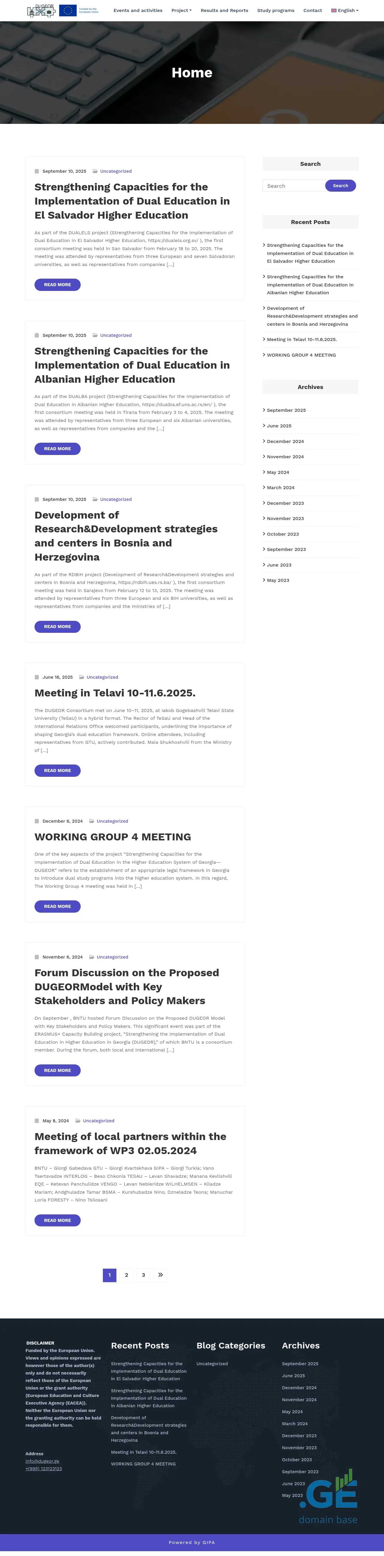 Screenshot of the site dugeor.ge