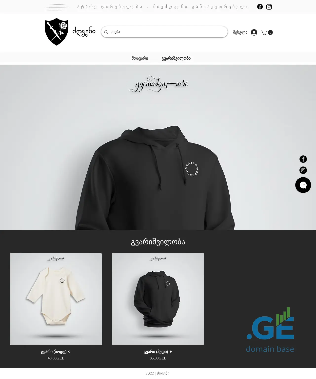 Screenshot of the site dzgveni.ge