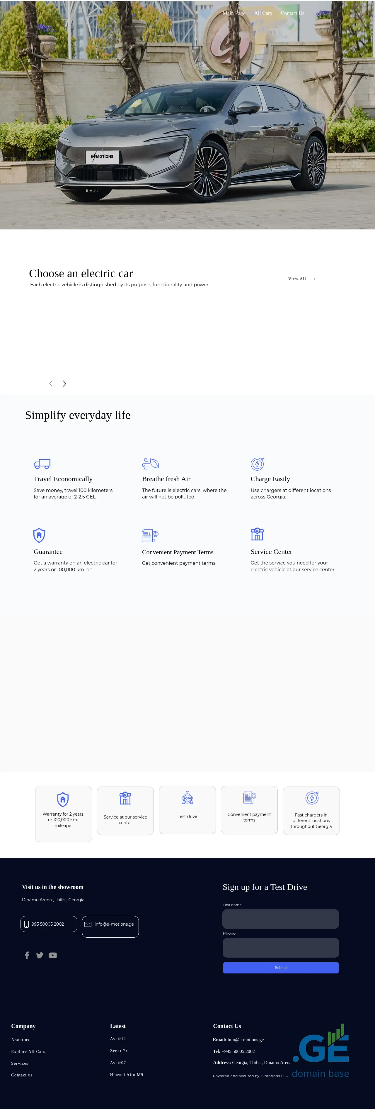 Screenshot of the site e-motions.ge