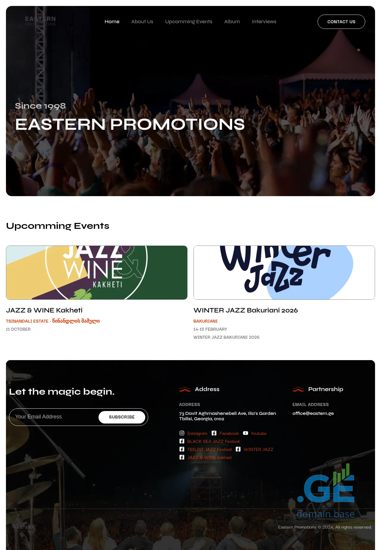 Screenshot of the site easternpromotions.ge