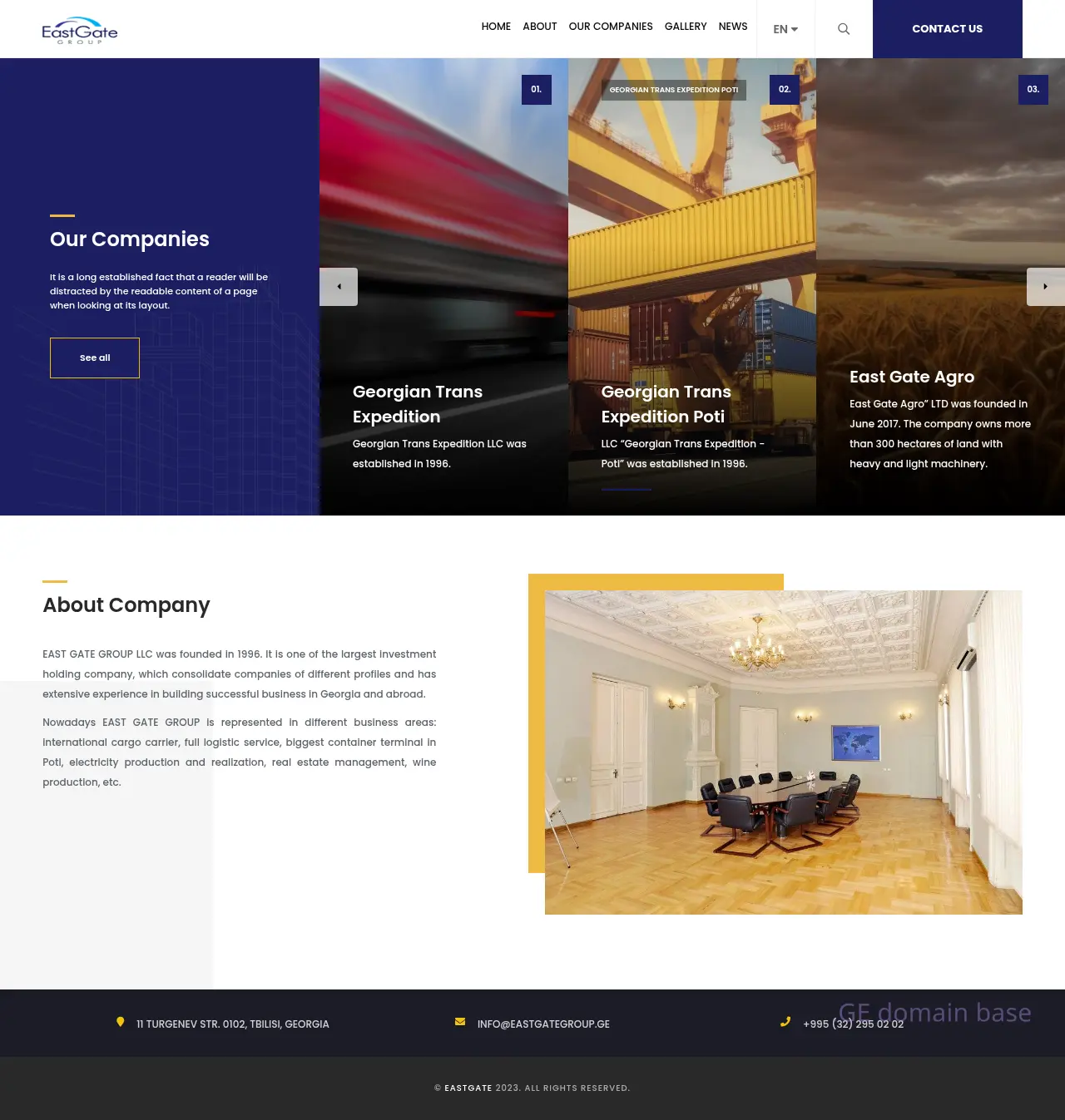 Screenshot of the site eastgategroup.ge