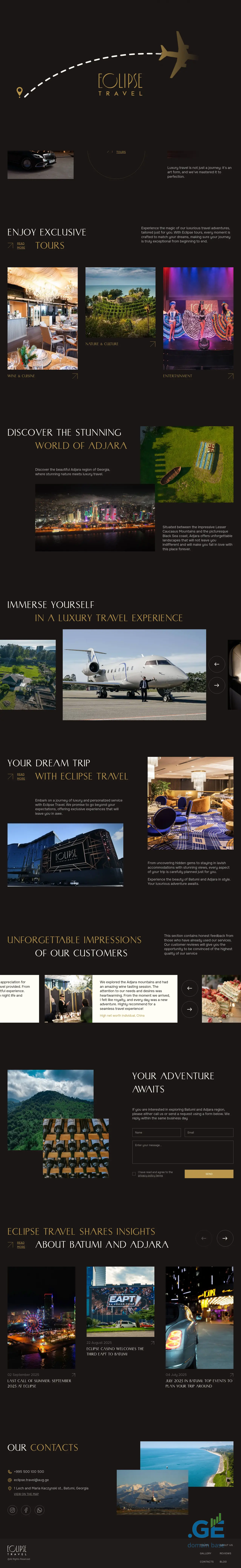 Screenshot of the site eclipsetravel.ge