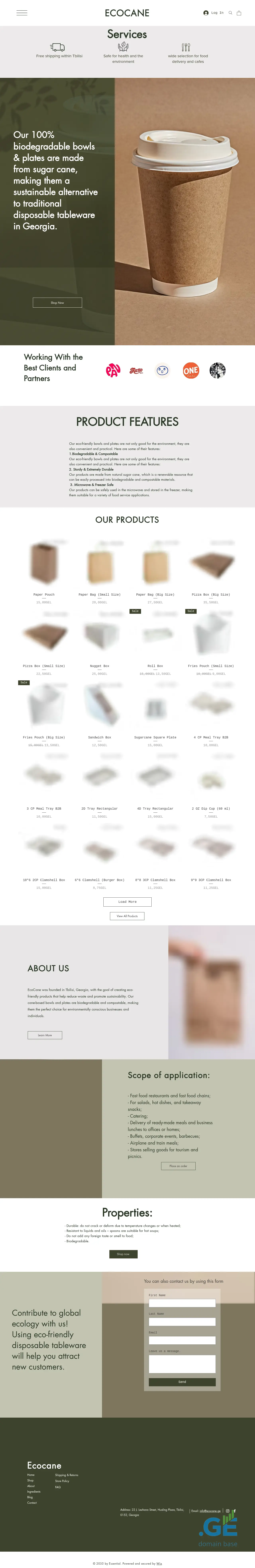 Screenshot of the site ecocane.ge