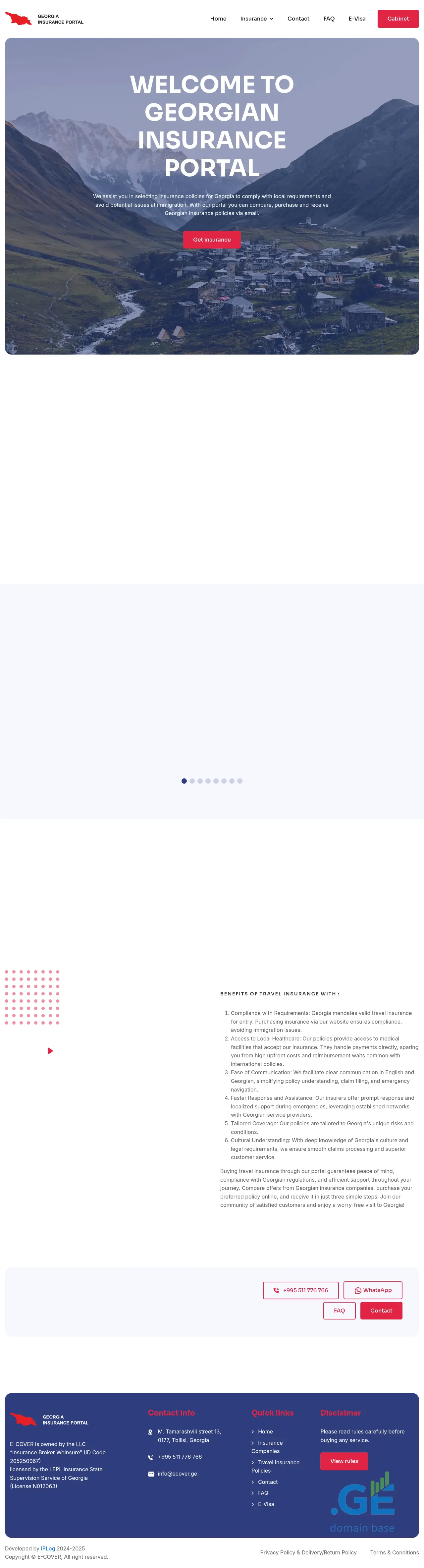 Screenshot of the site ecover.ge