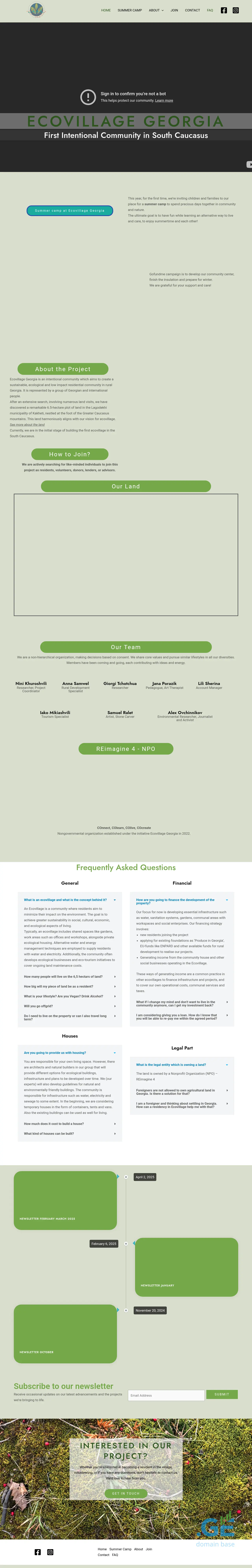 Screenshot of the site ecovillagegeorgia.ge