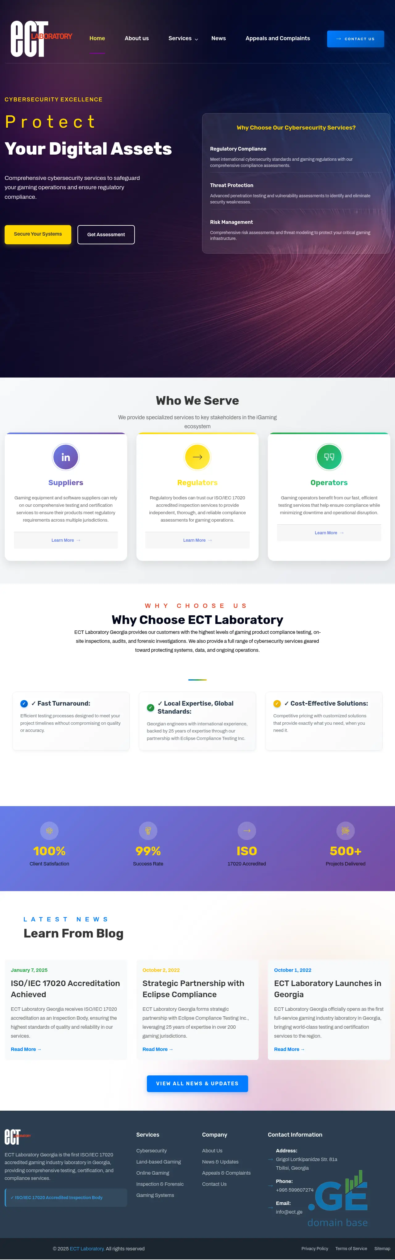 Screenshot of the site ectgeorgia.ge