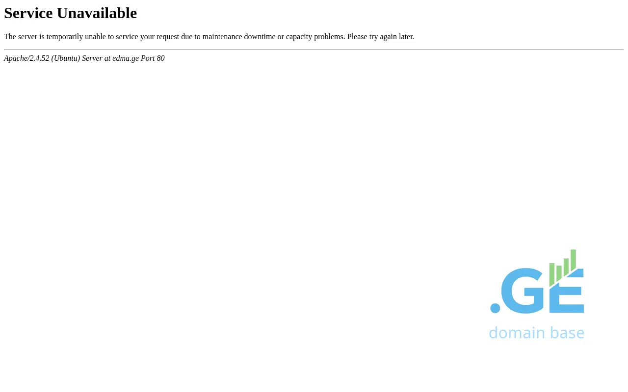 Screenshot of the site edma.ge