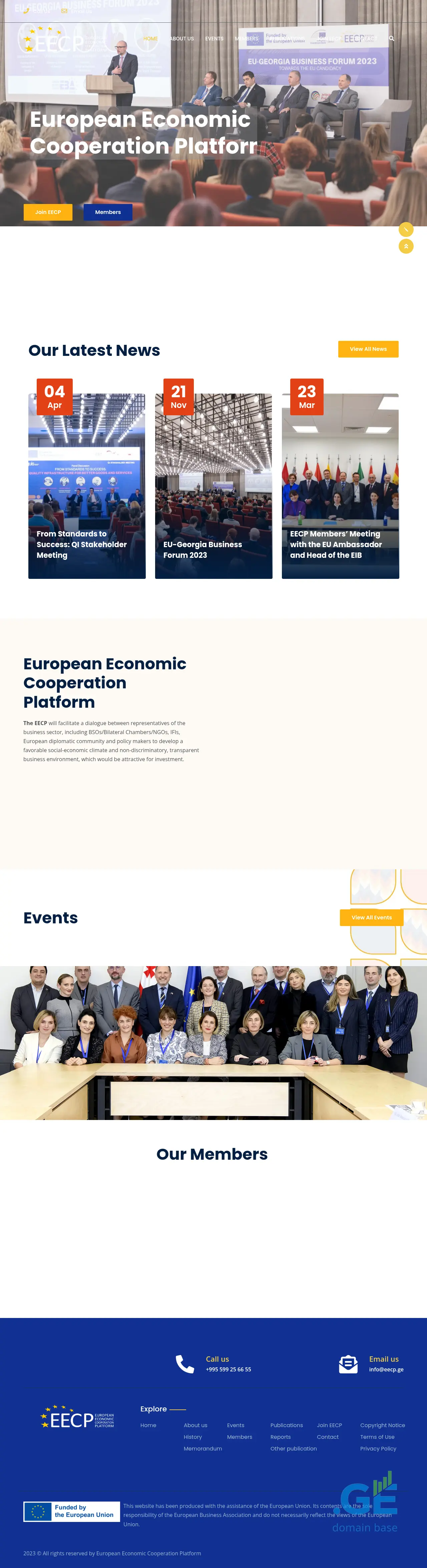 Screenshot of the site eecp.ge