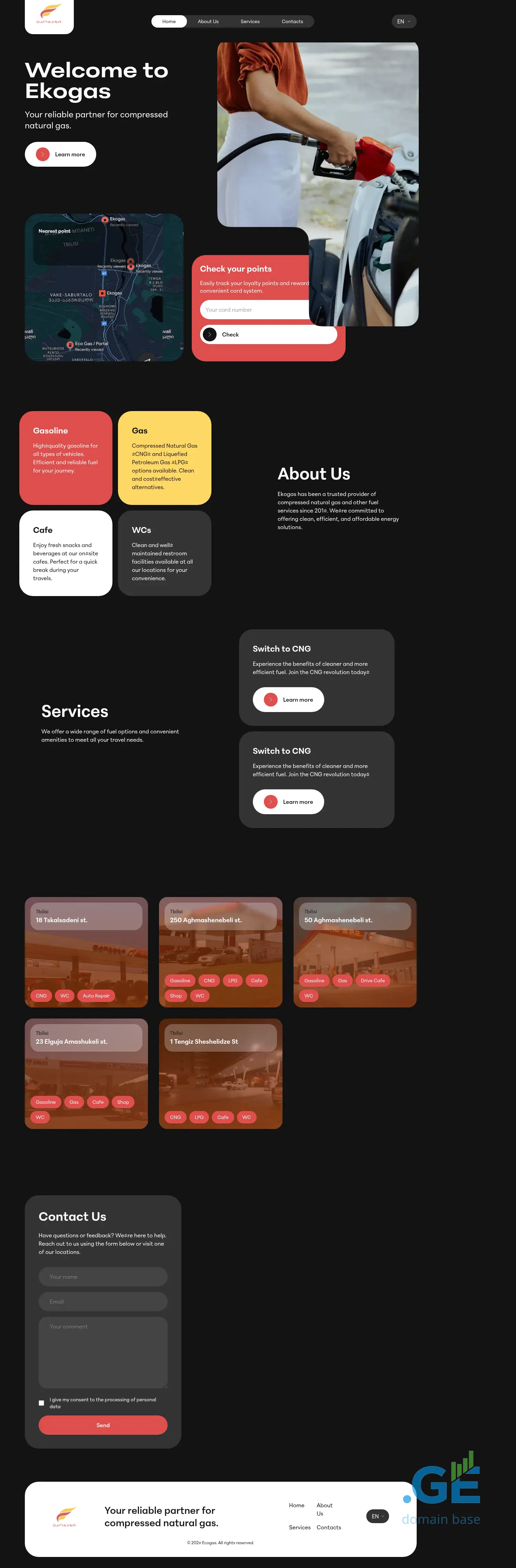 Screenshot of the site ekogas.ge