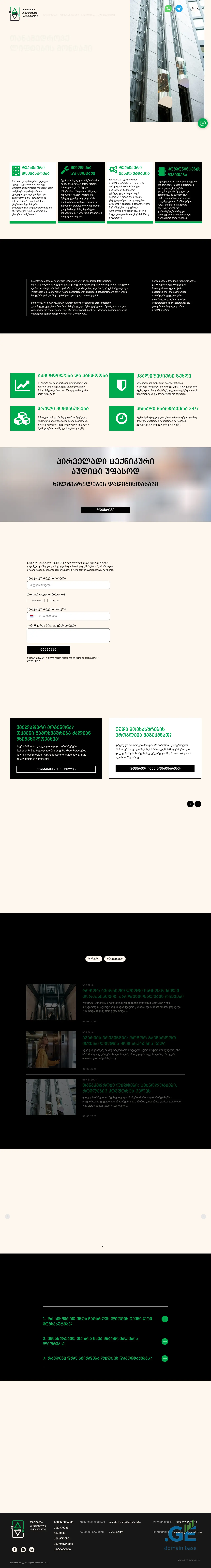 Screenshot of the site elevatori.ge