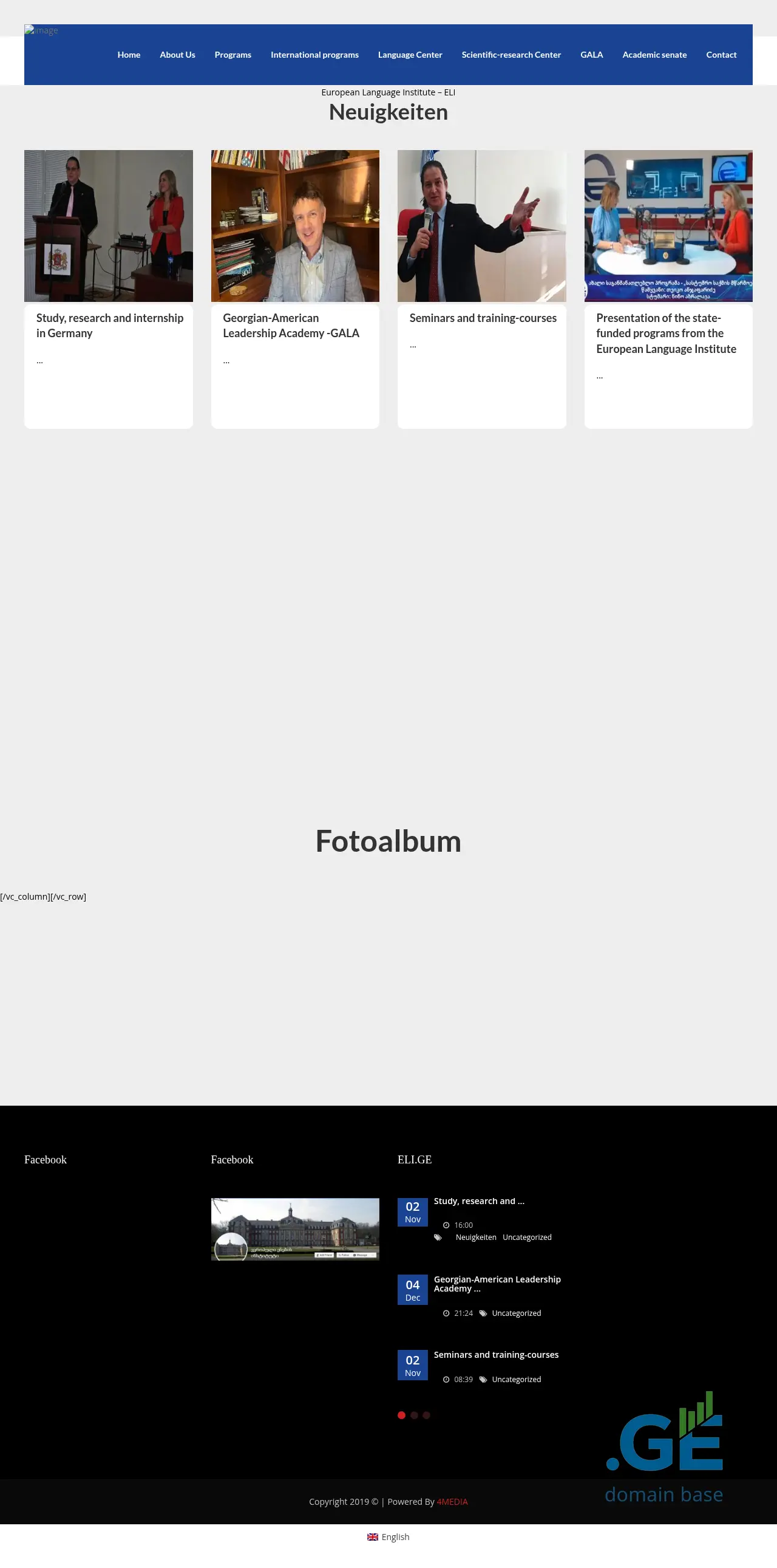 Screenshot of the site eli.ge