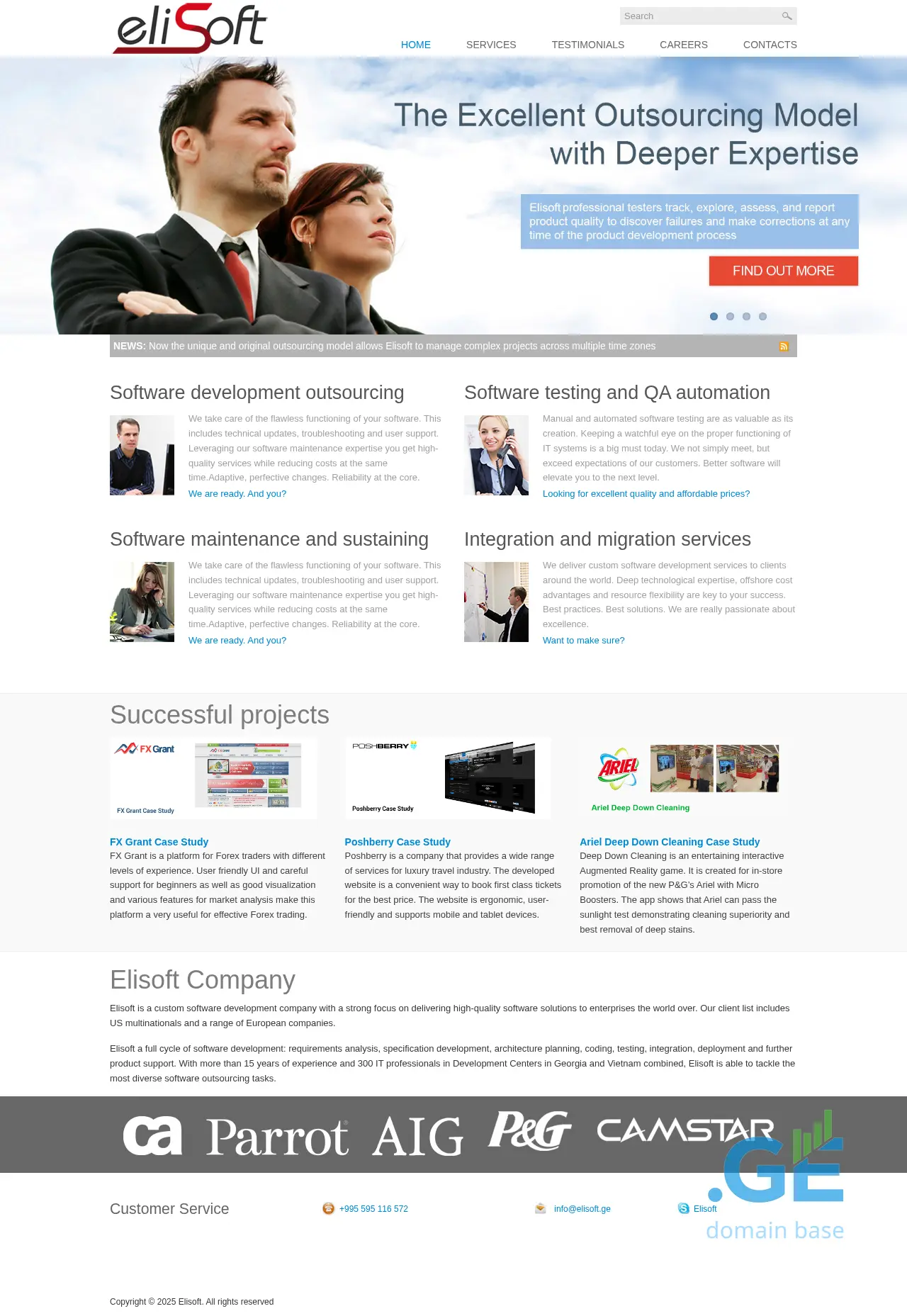 Screenshot of the site elisoft.ge