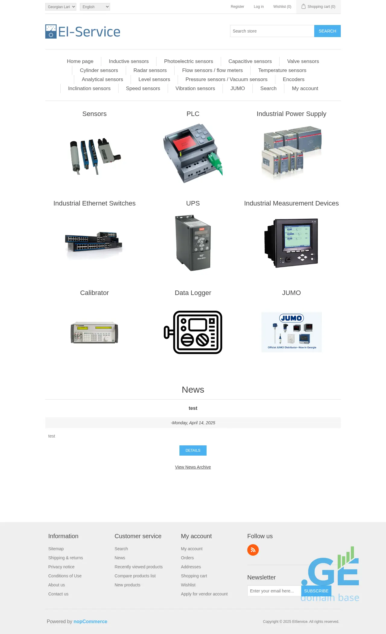 Screenshot of the site elservice.ge