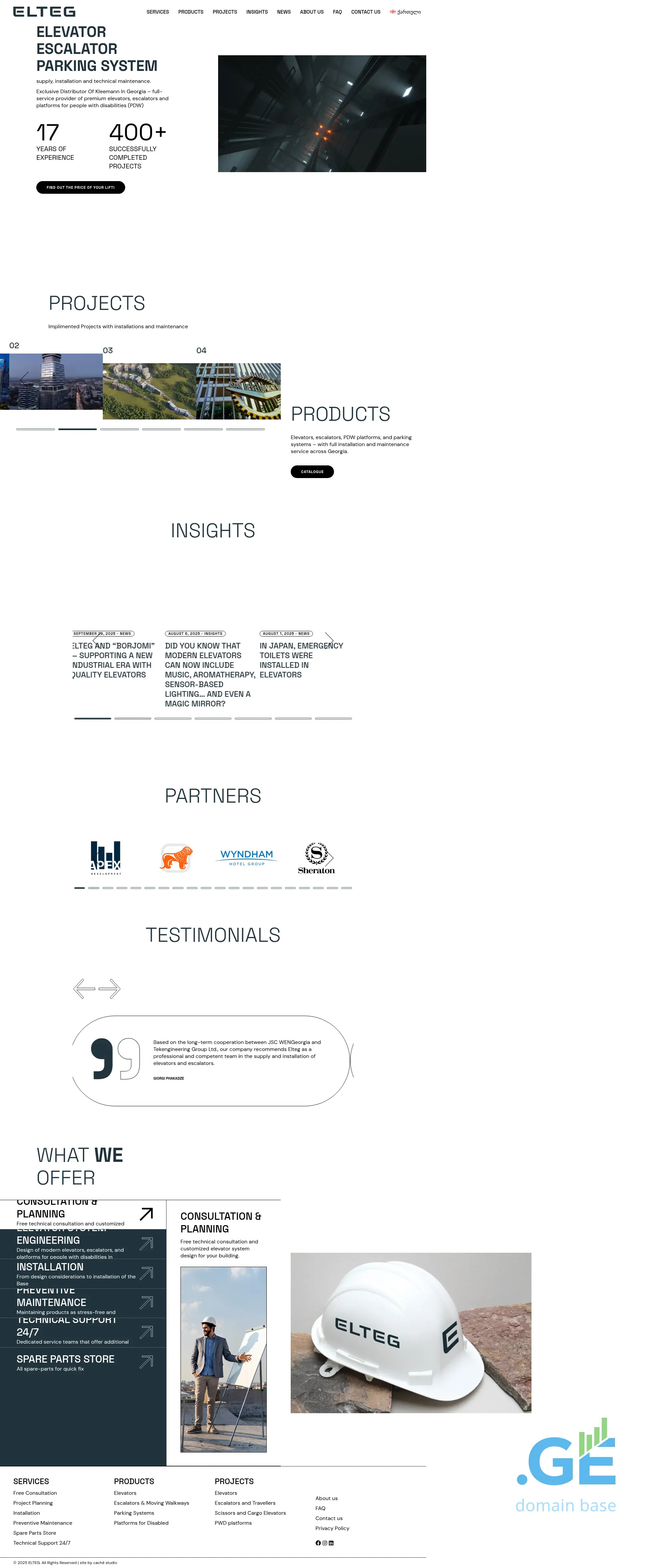 Screenshot of the site elteg.ge