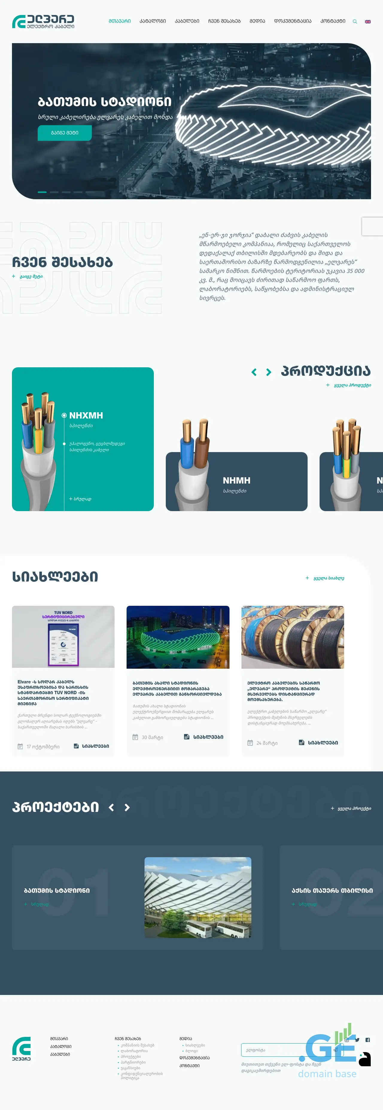 Screenshot of the site elvare.ge