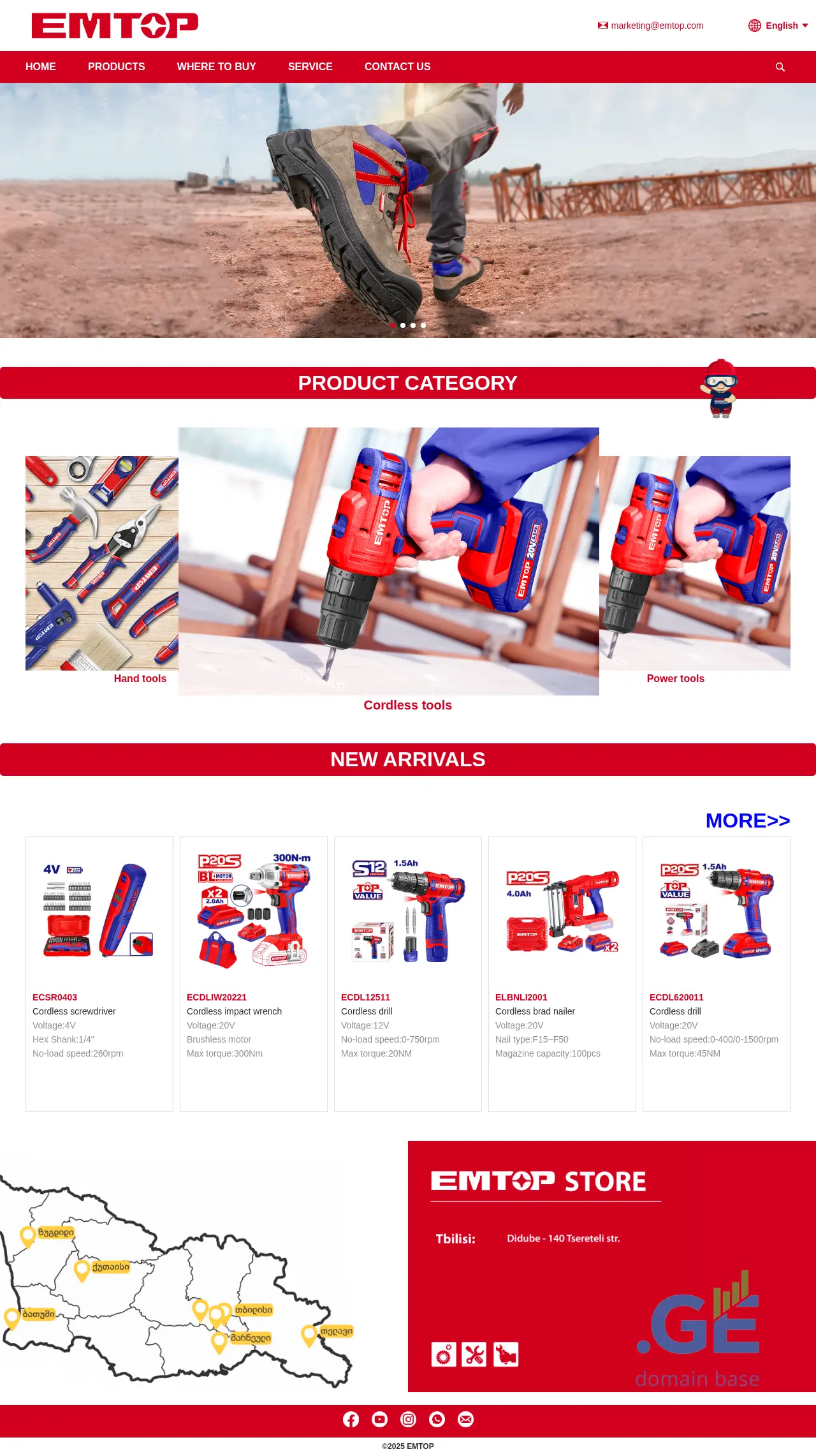 Screenshot of the site emtop.ge
