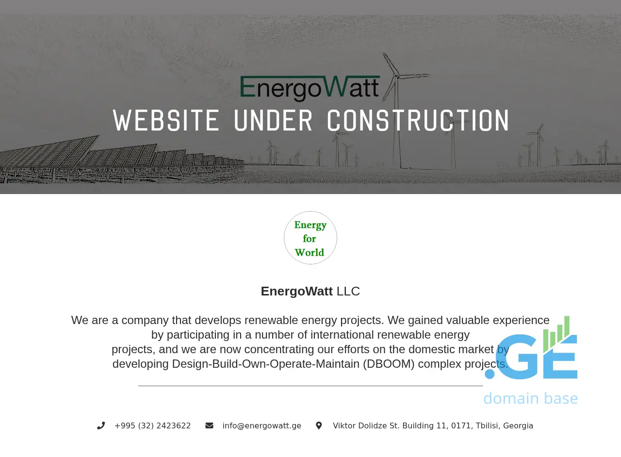 Screenshot of the site energowatt.ge