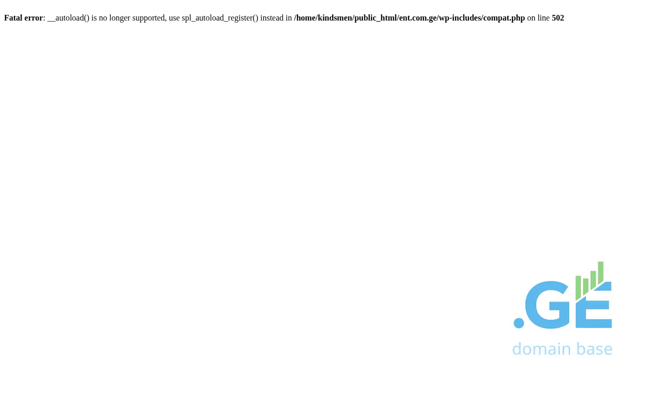 Screenshot of the site ent.com.ge