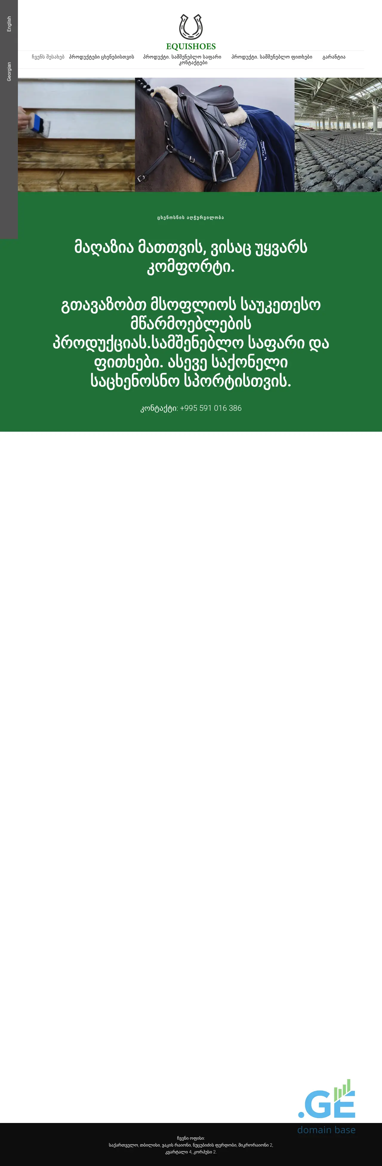 Screenshot of the site equishoes.ge