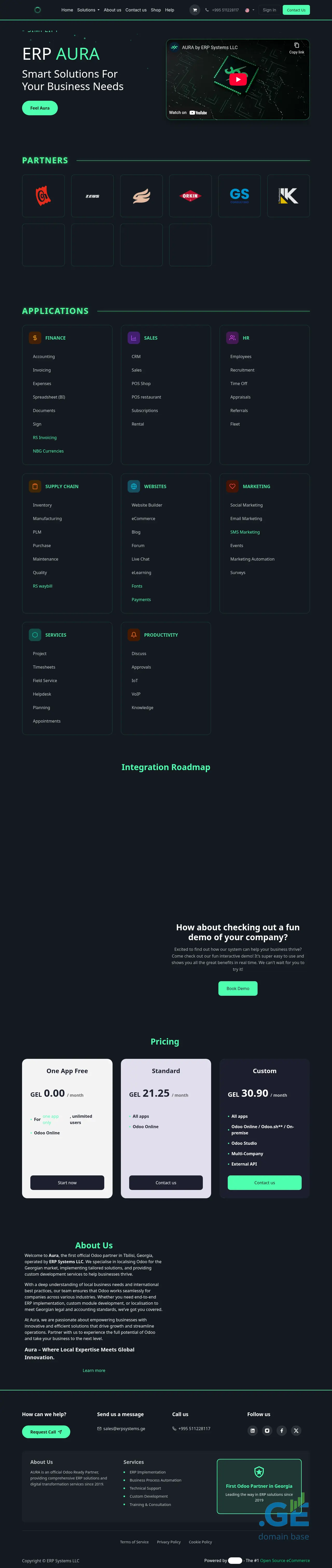 Screenshot of the site erpsystems.ge