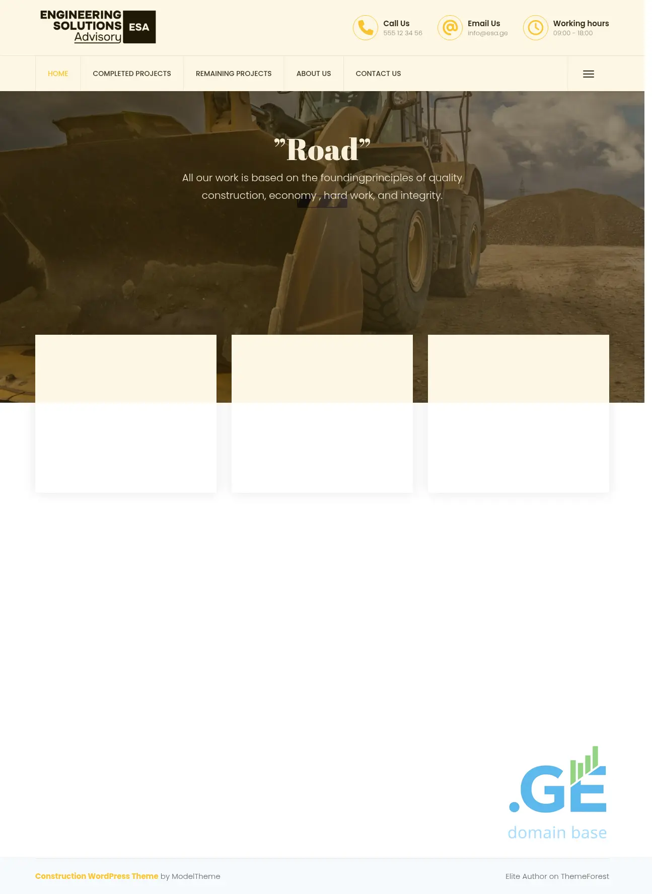 Screenshot of the site esa.ge