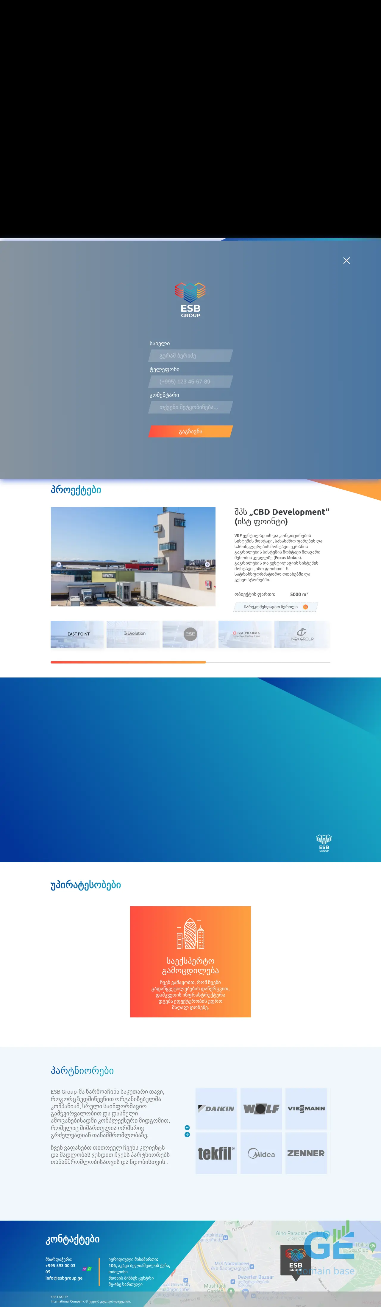 Screenshot of the site esbgroup.ge