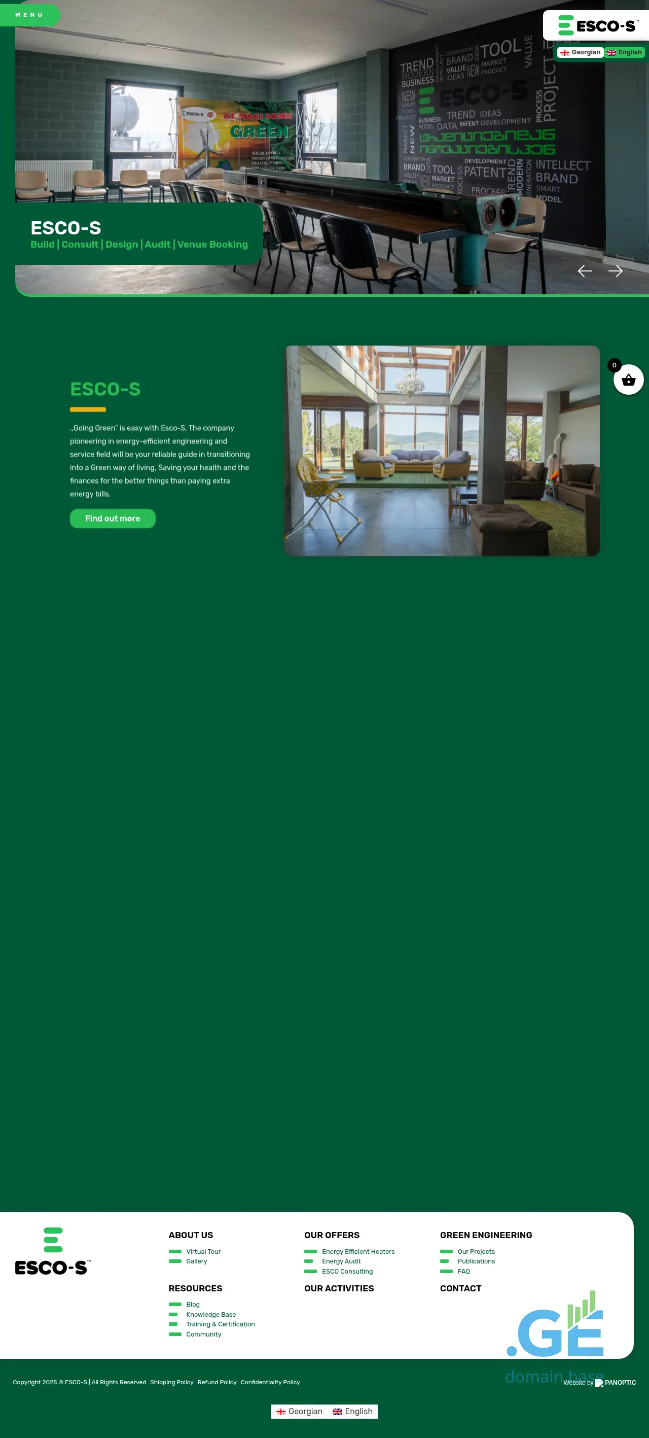 Screenshot of the site escos.ge