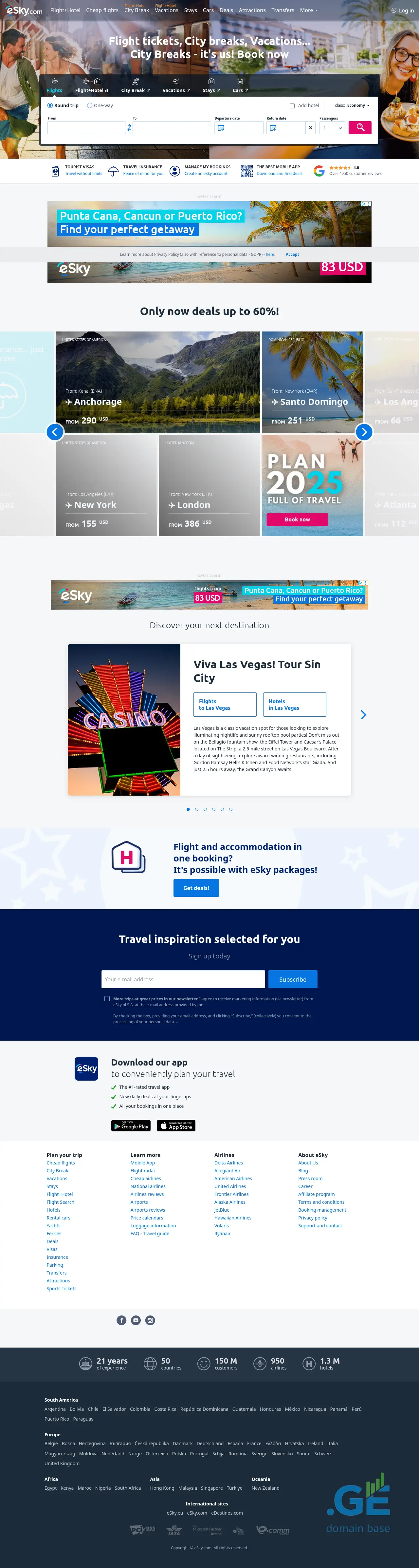 Screenshot of the site esky.ge