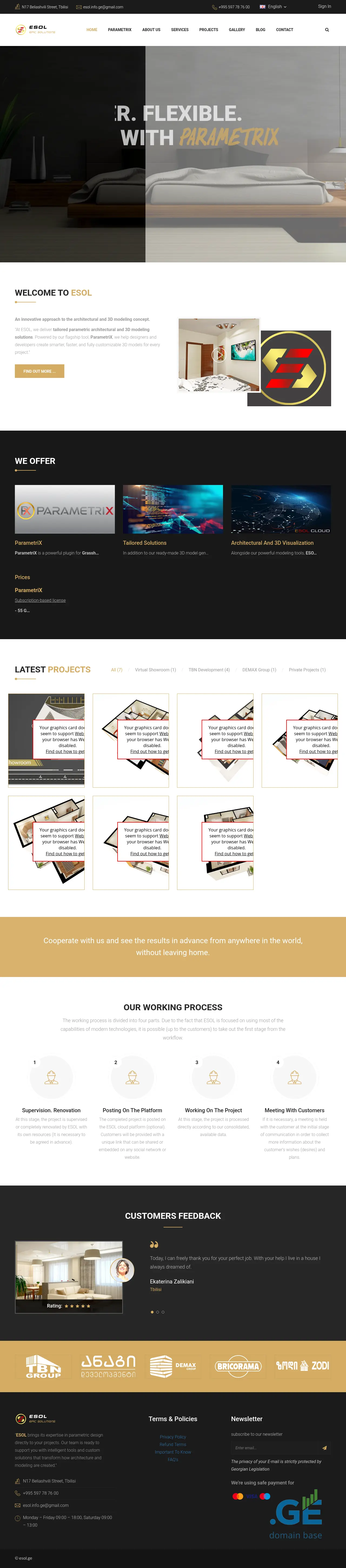 Screenshot of the site esol.ge