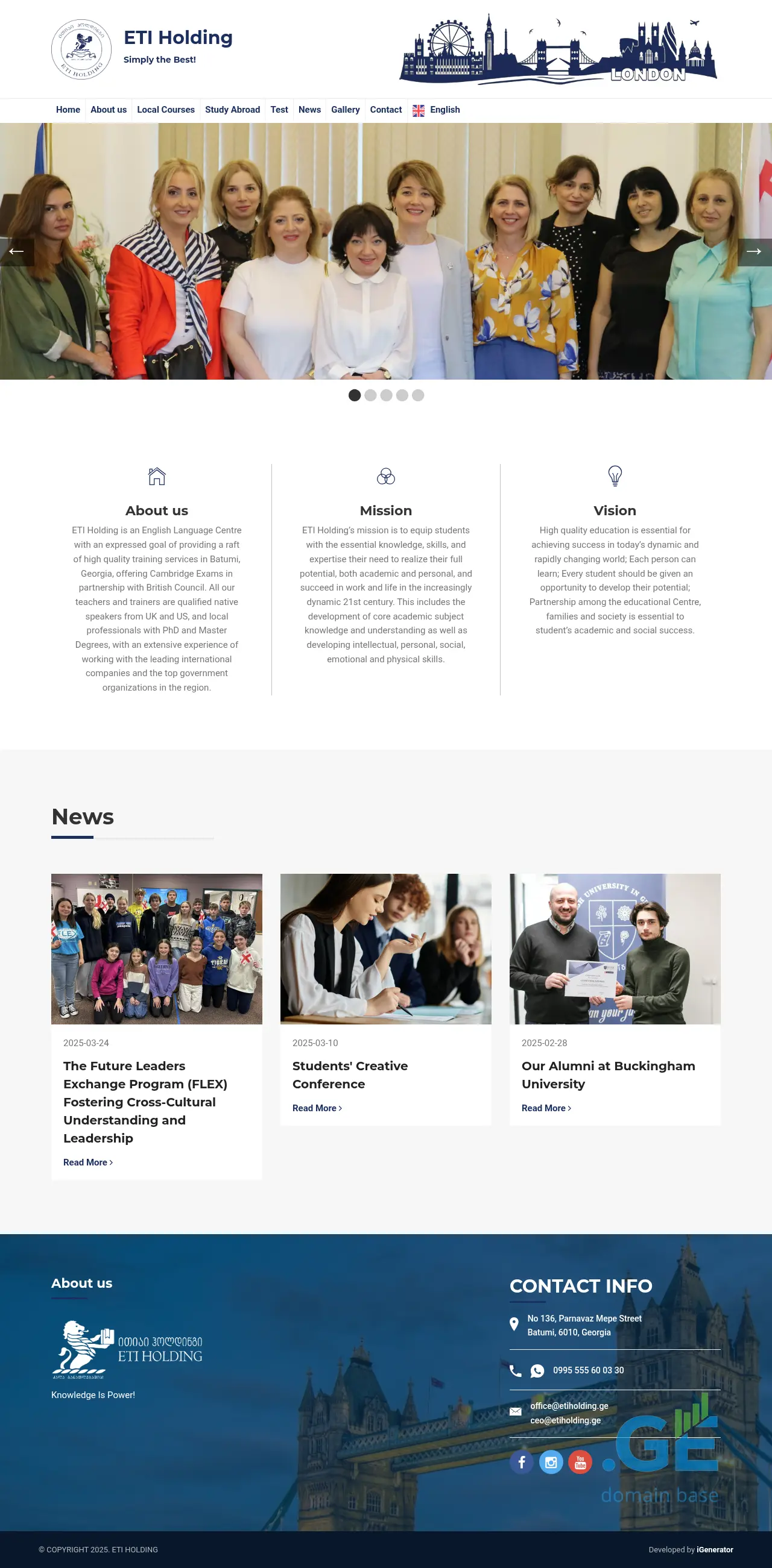 Screenshot of the site etiholding.ge
