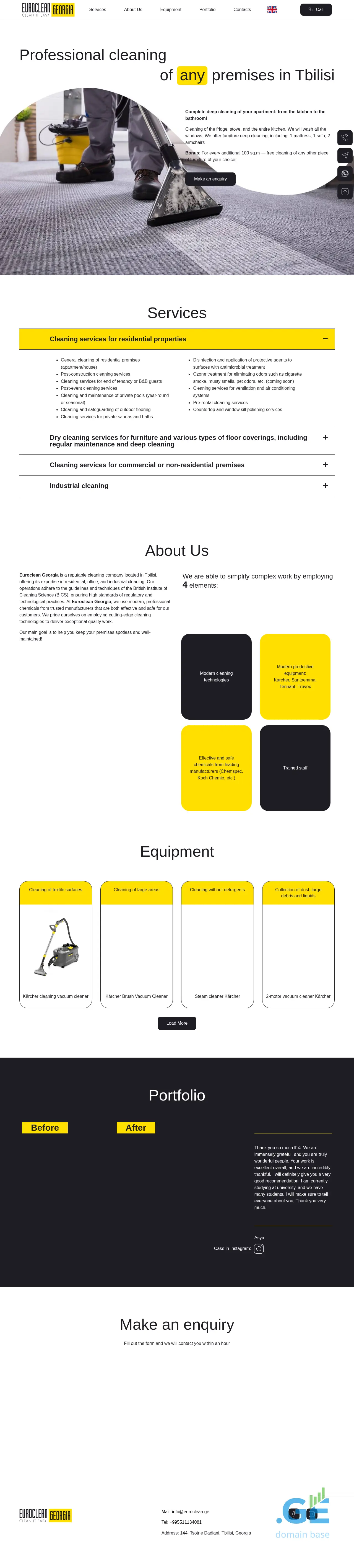 Screenshot of the site euroclean.ge
