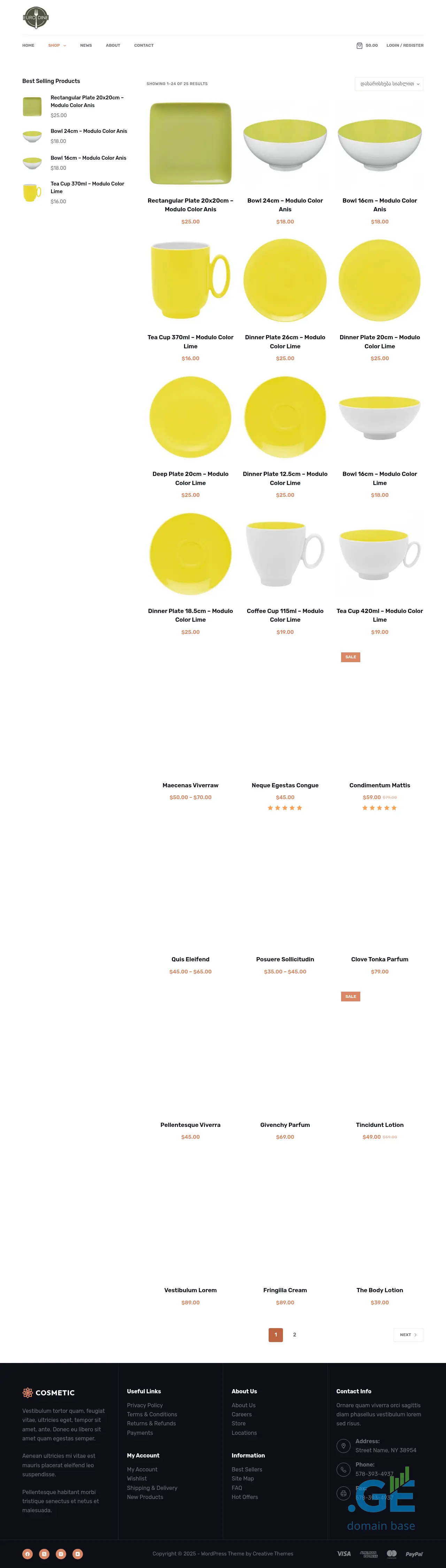 Screenshot of the site eurodine.ge