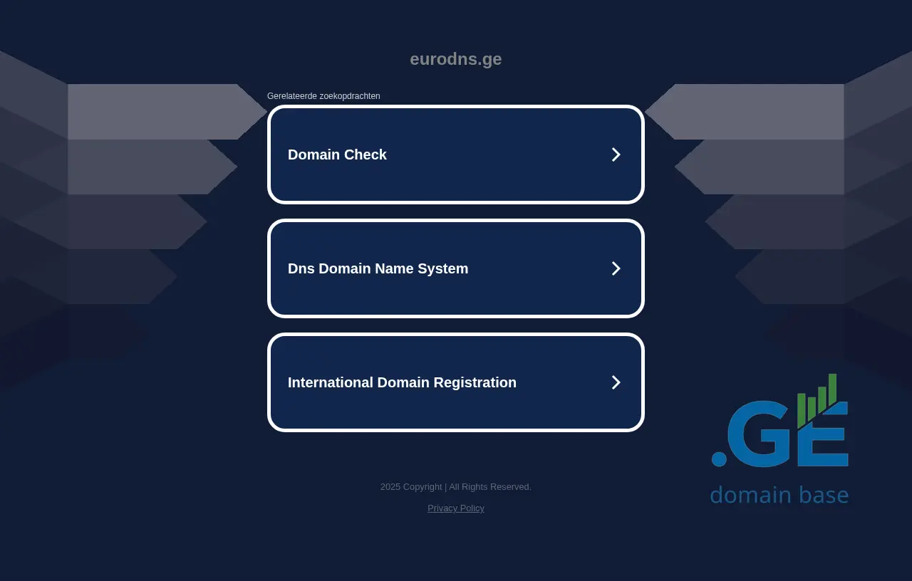 Screenshot of the site eurodns.ge