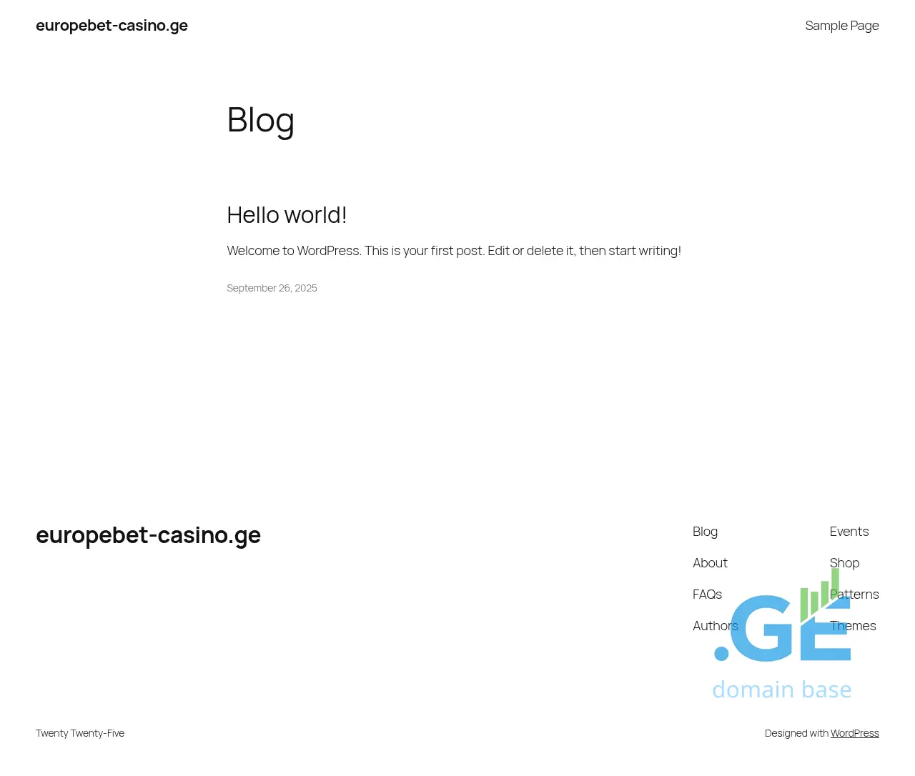 Screenshot of the site europebet-casino.ge