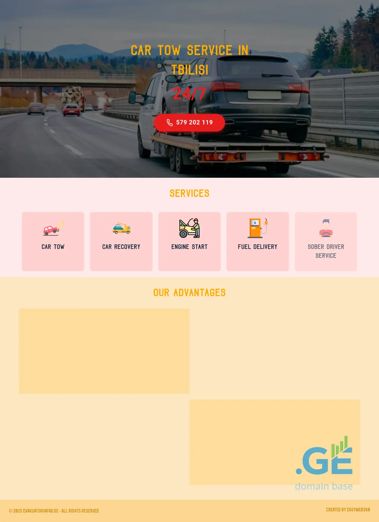 Screenshot of the site evakuatoriafad.ge