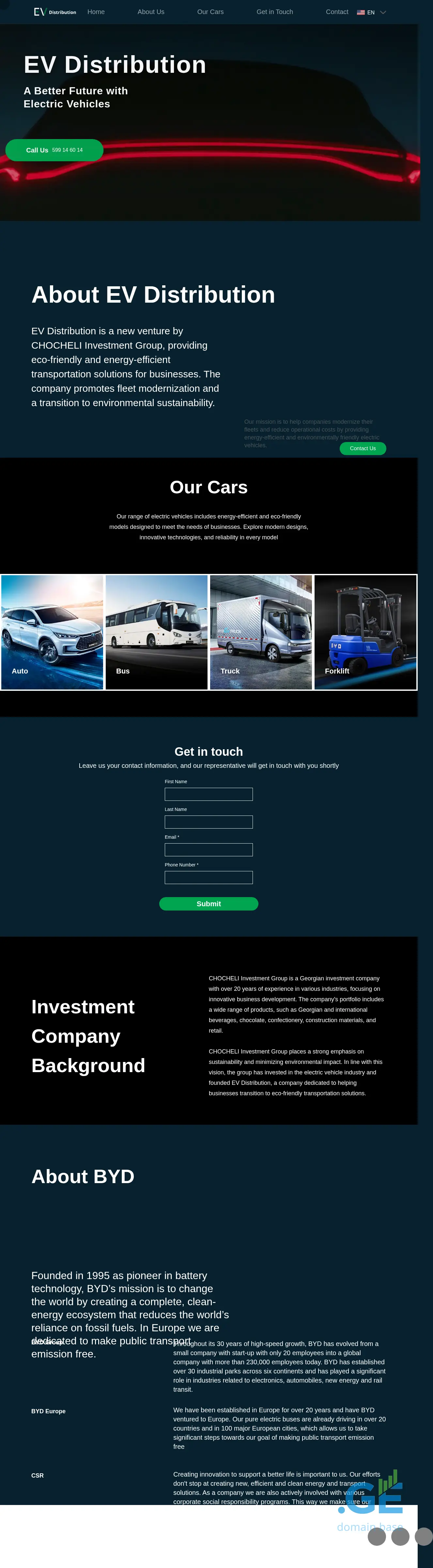 Screenshot of the site evdistribution.ge