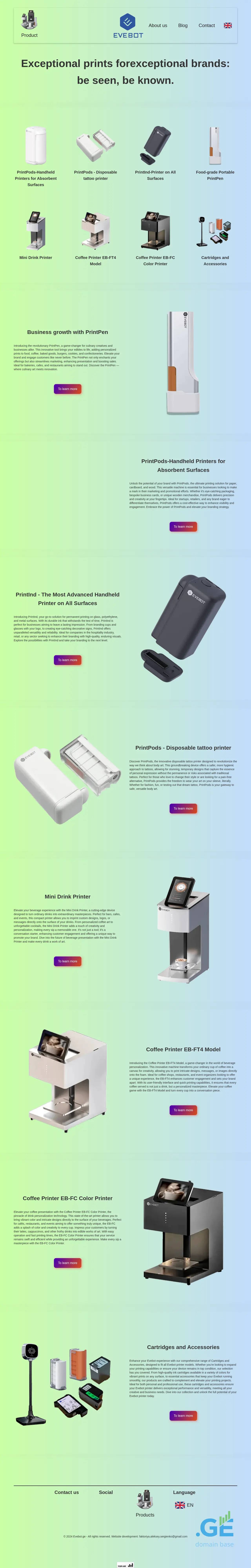 Screenshot of the site evebot.ge