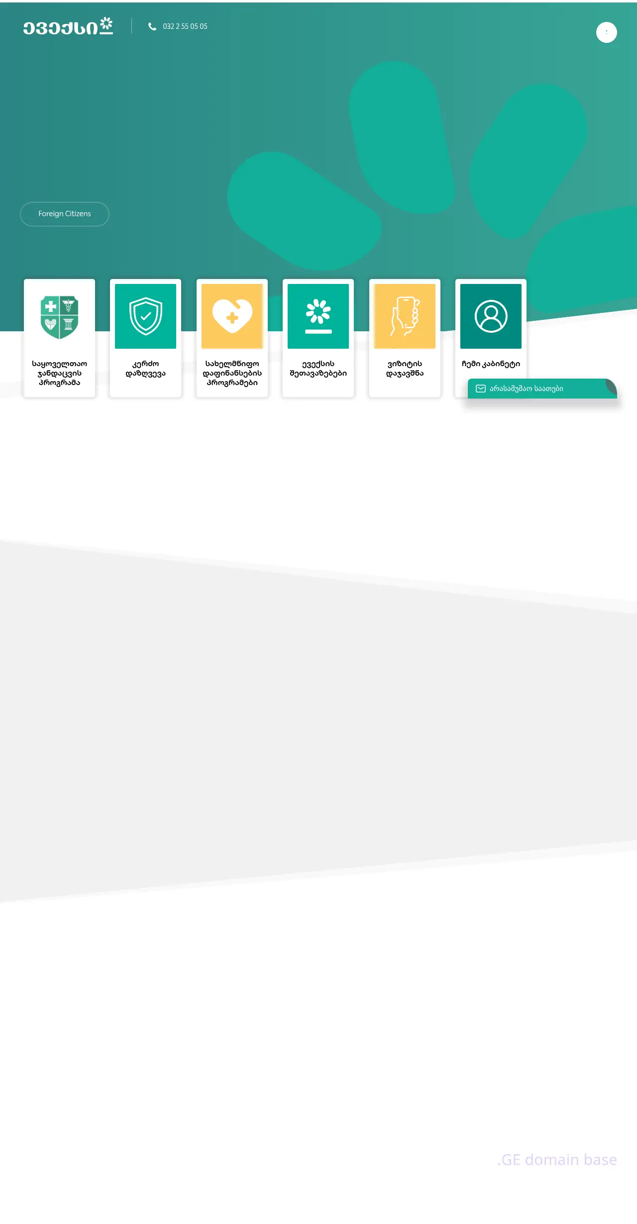 Screenshot of the site evex.ge