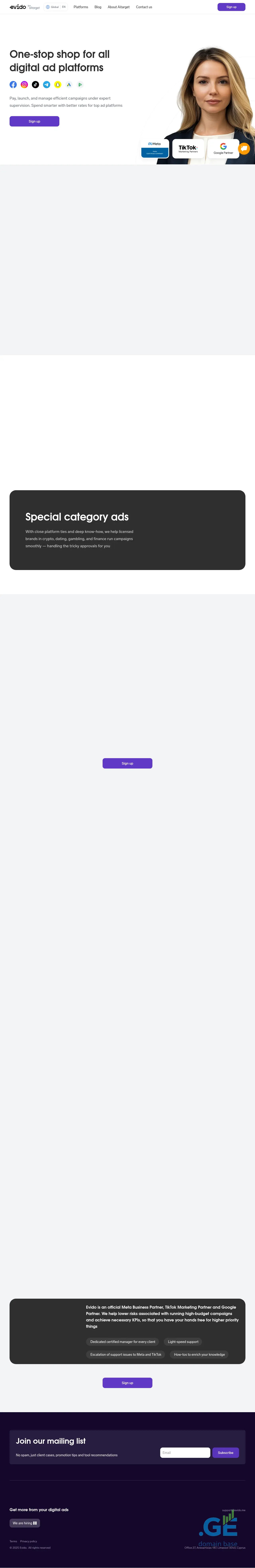 Screenshot of the site evido.ge