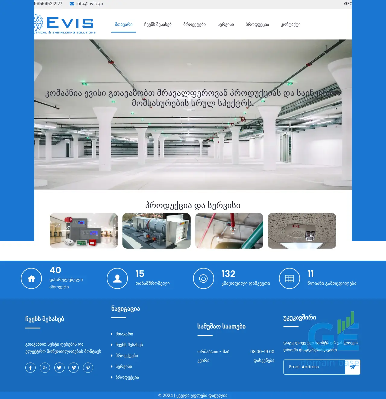 Screenshot of the site evis.ge