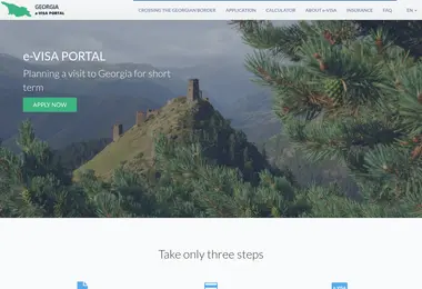 Screenshot of evisa-e-gov.ge